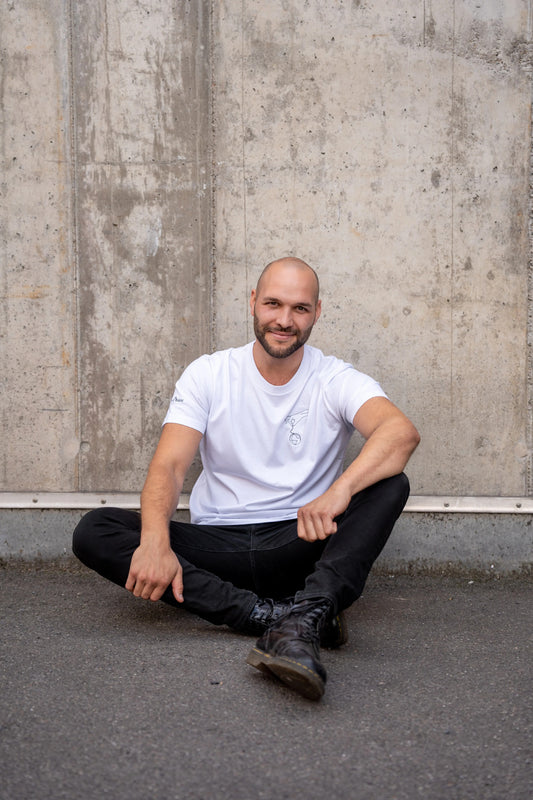 nachhaltiges t-shirt unisex in weiß