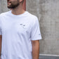SlowFashion T-Shirt in weiß und Stickmotiv